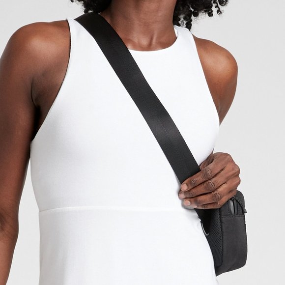 Athleta Santorini Reversible White Grey Dress $128 - Picture 2 of 4